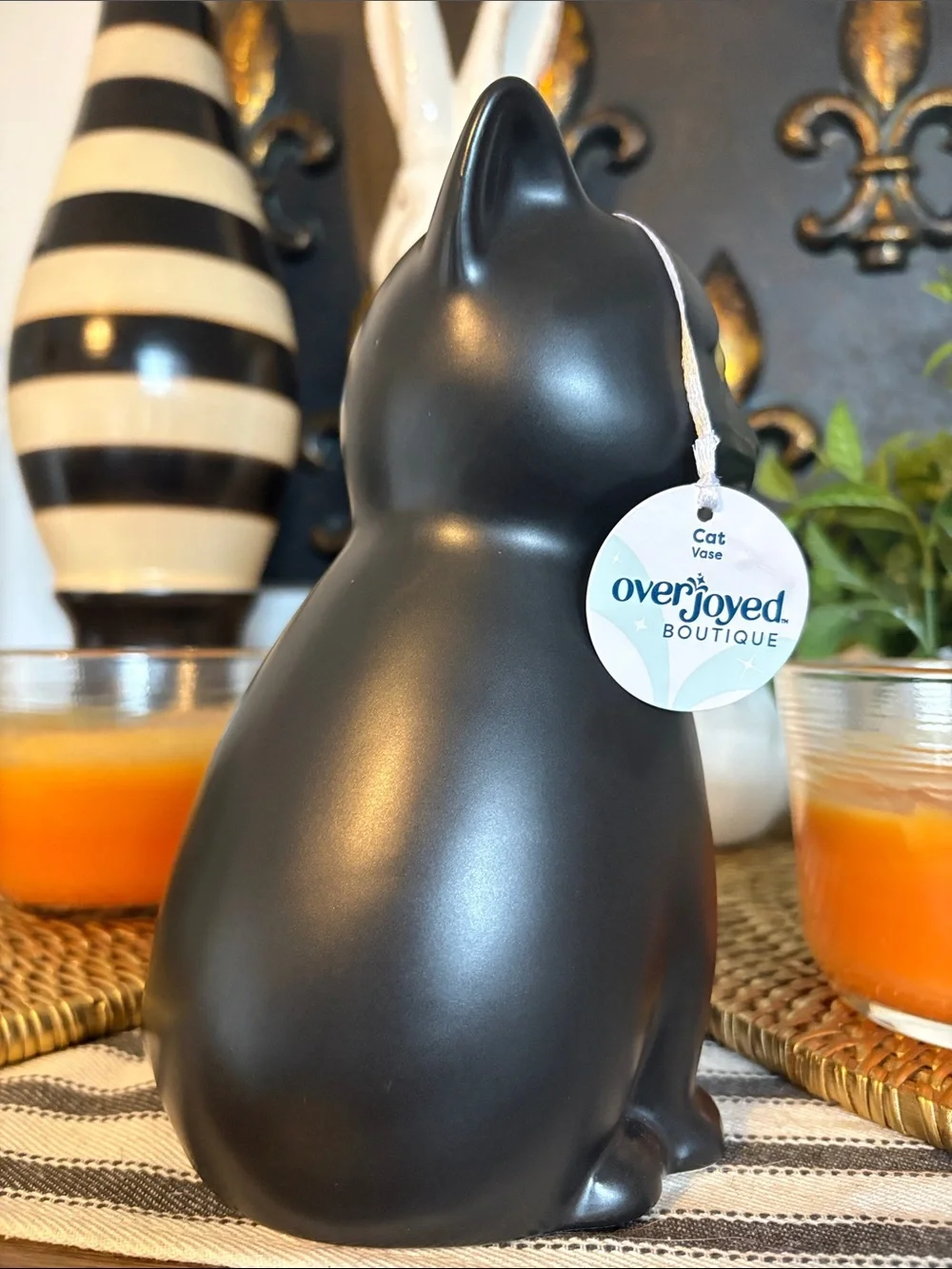 🆕Overjoyed Boutique Ceramic Black Cat Vase